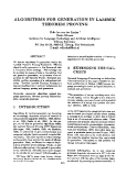 Báo cáo khoa học: "ALGORITHMS FOR GENERATION THEOREM PROVING IN LAMBEK"