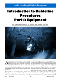 Introduction to Guideline  Procedures  Part 1: Equipment 