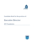 Candidate Brief for the position of:    Executive Director    DIT Foundation 