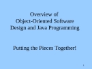 Overview of Object-Oriented SoftwareDesign and Java Programming