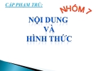 Cặp phạm trù : nội dung và hình thức