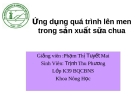 Ứng dụng quá trình lên men trong sản xuất sữa chua