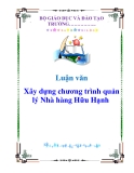 Luận văn: Xây dựng chương trình quản lý Nhà hàng Hữu Hạnh