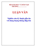 LUẬN VĂN: Nghiên cứu kỹ thuật giấu tin với dung lượng thông điệp lớn