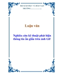 Luận văn: Nghiên cứu kỹ thuật phát hiện thông tin ẩn giấu trên ảnh Gif