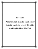 Luận văn Phân tích tình hình tài chính và dự toán tài chính tại công ty Cổ phần in sách giáo khoa Hòa Phát