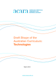 Draft Shape of the  Australian Curriculum: Technologies