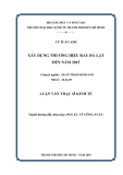 Luận văn:XÂY DỰNG THƯƠNG HIỆU RAU ĐÀ LẠT ĐẾN NĂM 2015