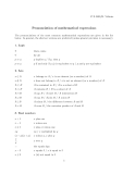 Pronunciation of mathematical expressions