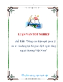 luận văn:Nâng cao hiệu quả quản lý rủi ro tín dụng tại Sở giao dịch ngân hàng ngoại thương Việt Nam