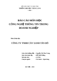 Đề tài: Thực trạng hoạt động sản xuất kinh doanh của công ty TNHH cây xanh Tân Đô