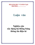 Luận văn đề tài :  Nghiên cứu xây dựng hệ thống bảng thông tin điện tử