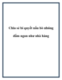 Chia sẻ bí quyết nấu bò nhúng dấm ngon như nhà hàng