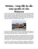 Melaka - vùng đất đa sắc màu quyến rũ của Malaysia