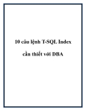 10 câu lệnh T-SQL Index rất cần thiết với DBA