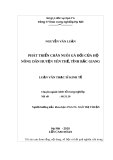 Luận văn thạc sĩ: Phát triển chăn nuôi gà đồi của hộ nông dân huyện Yên Thế, tỉnh Bắc Giang