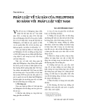 Báo cáo "   Pháp luật về tài sản của Philippines - so sánh với pháp luật Việt Nam "