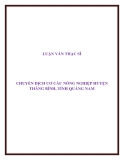 LUẬN VĂN THẠC SĨ: CHUYỂN DỊCH CƠ CẤU NÔNG NGHIỆP HUYỆN  THĂNG BÌNH, TỈNH QUẢNG NAM 