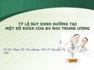 TỶ LỆ SUY DINH DƯỠNG TẠI MỘT SỐ KHOA CỦA BV NHI TRUNG ƯƠNG