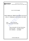 Luận văn:Hoàn thiện quy trình giao nhận vận tải tại công ty TNHH dịch vụ hàng hóa Con Thoi
