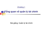 Bài giảng: Quản lý tài chính