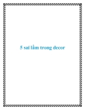 5 sai lầm trong decor