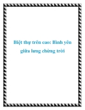 Biệt thự trên cao: Bình yên giữa lưng chừng trời