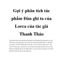 Gợi ý phân tích tác phẩm Đàn ghi ta của Lorca của tác giả Thanh Thảo