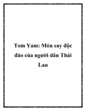 Tom Yam: Món cay độc đáo của người dân Thái Lan
