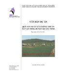 VĂN BẢN DỰ ÁN  QUỸ SẢN XUẤT LÚA GIỐNG THUẦN XÃ VẠN NINH, HUYỆN QUẢNG NINH