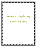 Vitamin B1 - Nguồn cung cấp và công dụng