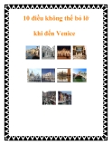 10 điều không thể bỏ lỡ khi đến Venice