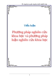 Tiểu luận đề tài : Phương pháp nghiên cứu khoa học và phương pháp luận nghiên cứu khoa học