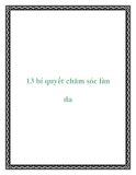 13 bí quyết chăm sóc làn da