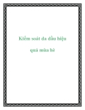 Kiểm soát da dầu hiệu quả mùa hè