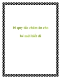 10 quy tắc chăm ăn cho bé mới biết đi