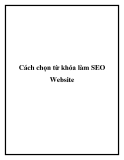 Cách chọn từ khóa làm SEO Website