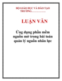  LUẬN VĂN: Ứng dụng phần mềm nguồn mở trong bài toán quản lý nguồn nhân lực