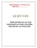 Luận văn: Đánh giá hiệu quả sản xuất kinh doanh của công ty bảo hiểm Dầu khí khu vực Duyên Hải