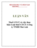 LUẬN VĂN: Thuế GTGT và việc thực hiện Luật thuế GTGT ở công ty TNHH Mai Anh