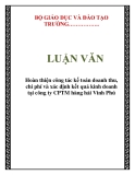 Báo cáo: Hoàn thiện công tác kế toán doanh thu, chi phí và xác định kết quả kinh doanh tại công ty CPTM hàng hải Vinh Phú