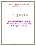 Luân văn đề tài : Hoàn thiện tổ chức công tác kế toán thuế GTGT tại Công ty Cổ phần Việt Xô