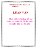 LUẬN VĂN: Phát triển hệ thống hỗ trợ khảo sát thăm dò ý kiến sinh viên cho đào tạo tín chỉ