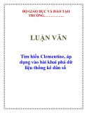 LUẬN VĂN: Tìm hiểu Clementine, áp dụng vào bài khai phá dữ liệu thống kê dân số