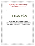  LUẬN VĂN: PHÂN TÍCH TÌNH HÌNH TÀI CHÍNH VÀ MỘT SỐ BIỆN PHÁP CẢI THIỆN TÌNH HÌNH TÀI CHÍNH TẠI CÔNG TY TNHH MY SƠN