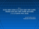 KHOA HỌC HÀNH VI & GIÁO DỤC SỨC KHỎE TRONG SĂN SÓC SỨC KHỎE BAN ĐẦU