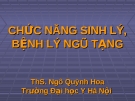 CHỨC NĂNG SINH LÝ, BỆNH LÝ NGŨ TẠNG.