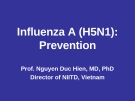 Influenza A (H5N1): Prevention