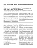 Báo cáo Y học: Crystal structure of the catalytic domain of a human thioredoxin-like protein