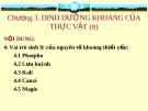 Chương 3 - Dinh dưỡng khoáng của thực vật